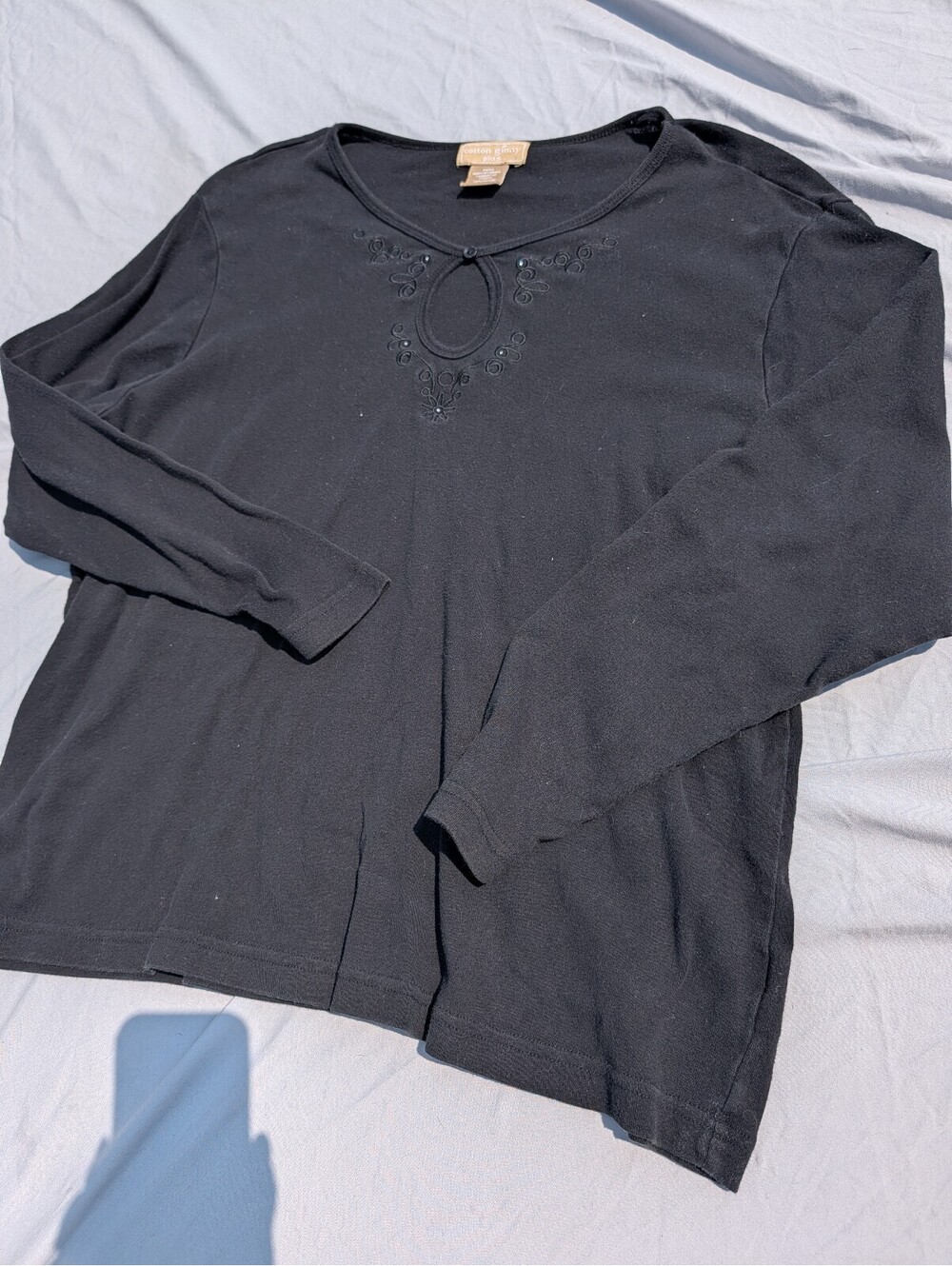 Cotton Ginny Women's Black Cotton Top Size Medium